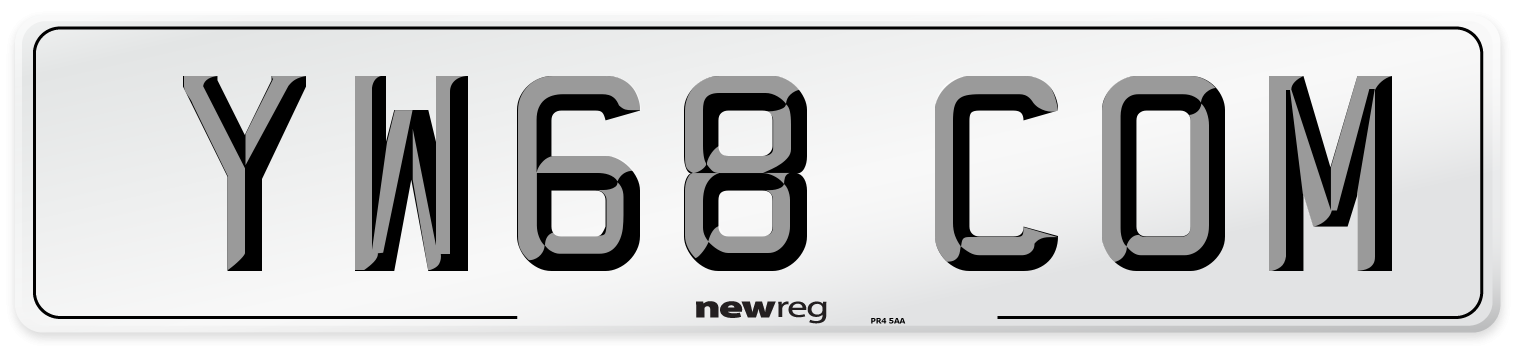 YW68 COM Number Plate from New Reg
